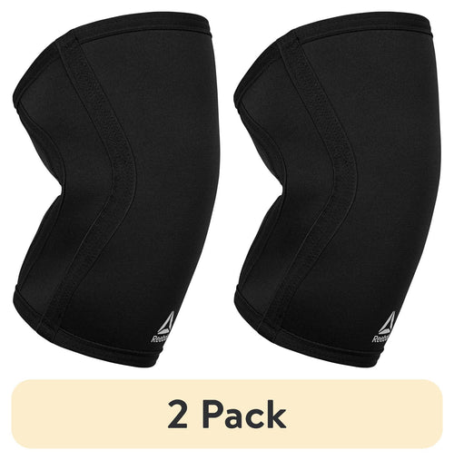 (2 Pack)  Delta Support plus Knee Sleeve, Small/Medium - Large/Extra Large, Black, Ergonomic Unisex Design