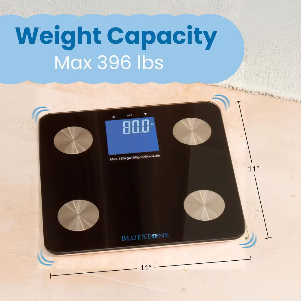 Digital Large LCD Display Body Fat Scale in Black