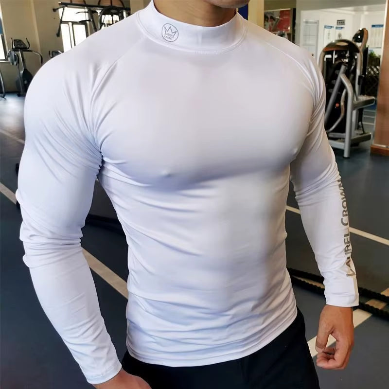 New Running T-Shirt Men'S Long Sleeve Compression Shirt Gym Training Top Man Bodybuilding Workout Clothing