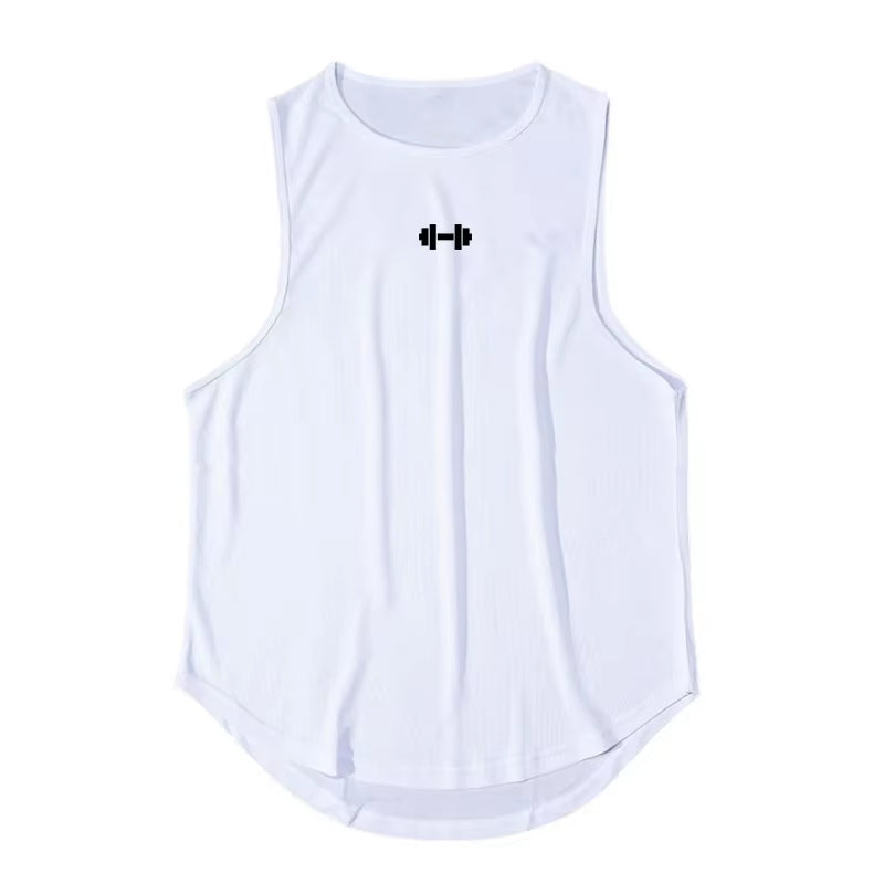 Summer Men'S Running Vest Gym Tank Tops Fitness Clothing Quick-Drying Loose Bodybuilding Sleeveless Shirt Basketball Singlets