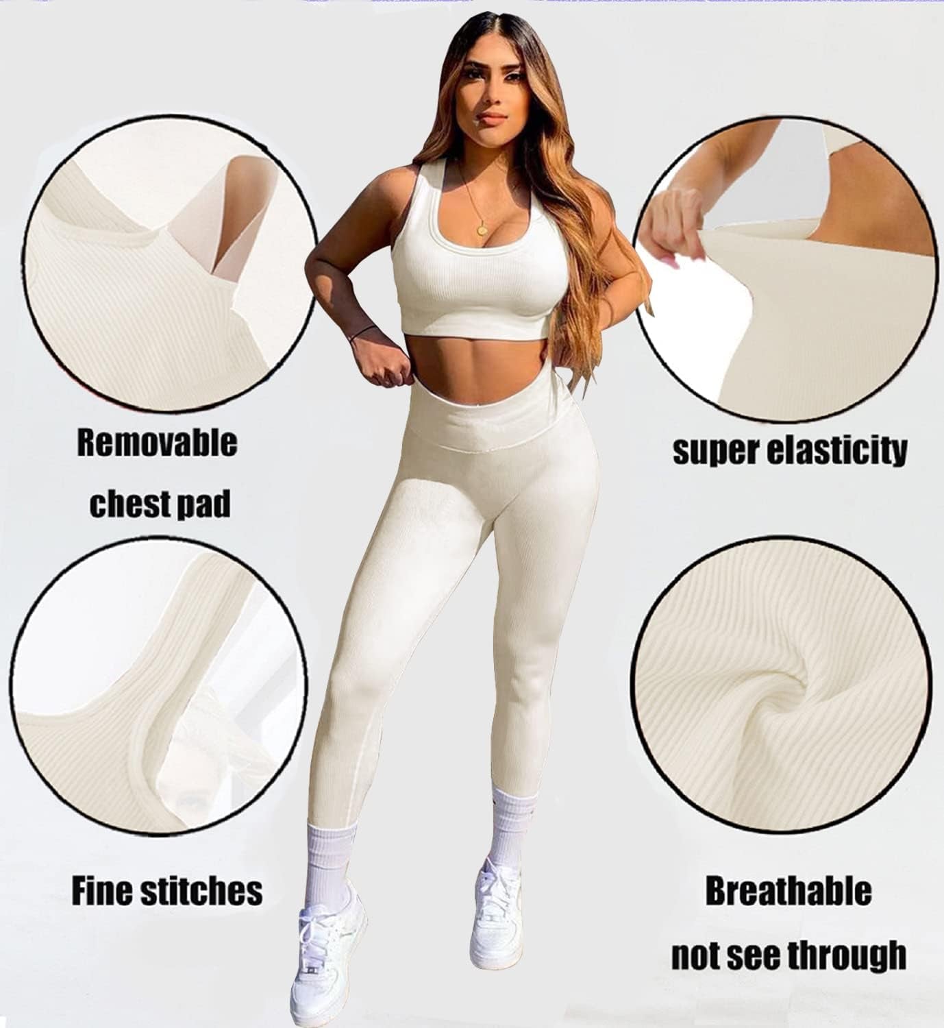 Workout Sets for Women Two Piece Sexy Summer Sports Bra and Crossover Shorts Matching Workout Set