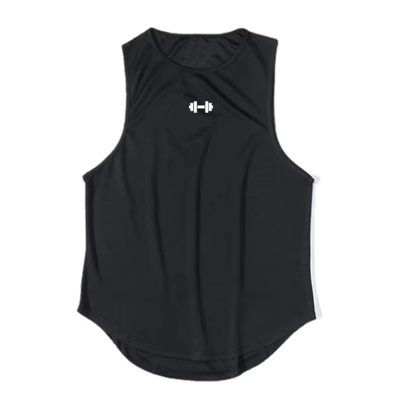 Summer Men'S Running Vest Gym Tank Tops Fitness Clothing Quick-Drying Loose Bodybuilding Sleeveless Shirt Basketball Singlets